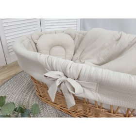 Bedding set for a wicker crib - beige, TOLO
