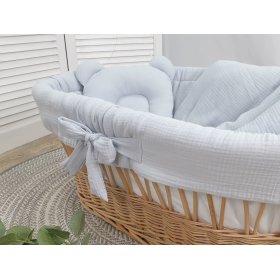 Bedding set for a wicker crib - gray