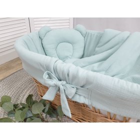 Bedding set for a wicker crib - mint, TOLO