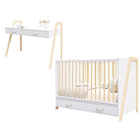 2-in-1 Crib and Desk CONE 120x60 - SCANDI