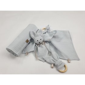 Baby muslin set - light grey