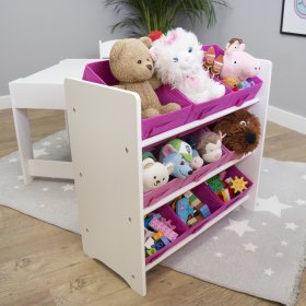 Ourbaby toy organizer with pink boxes, SENDA