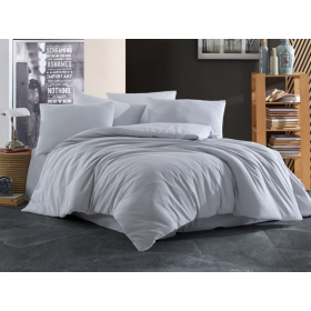 Plain crepe bedding 140x200 cm - Grey
