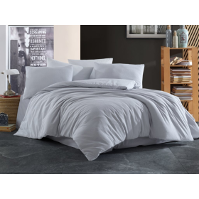 Plain crepe bedding 140x200 cm - Grey, Brotex