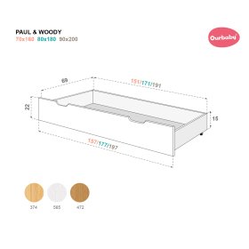 Children's bed Paul with a barrier - white