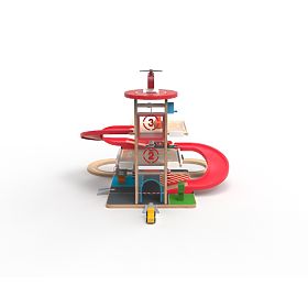 2Kids Toys Wooden Garage with Train Track