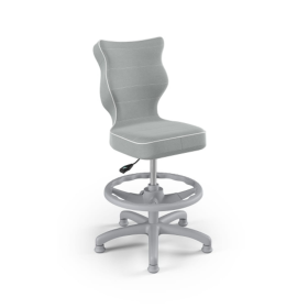 Children's ergonomic desk chair adjusted to a height of 119-142 cm - gray