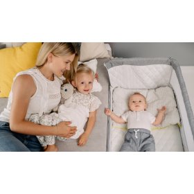 Travel cot to bed parents Theo - light grey, Lionelo