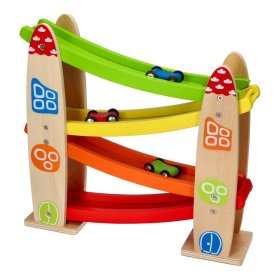 Wooden space slide with toy cars, Lelin