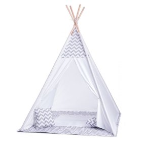 Children's teepee tent gray-white, Woodyland Woody