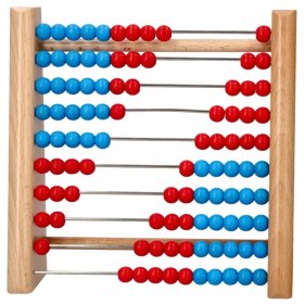 Wooden abacus in blue and red, Goki