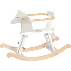 Wooden rocking horse with a protective ring, Goki