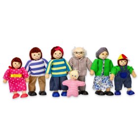 Wooden dolls in the house