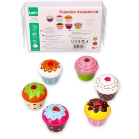 Set of wooden muffins