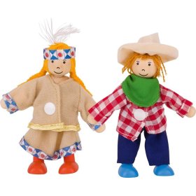 Dressing wooden dolls