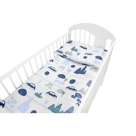 Bed linen set 120x90 cm Cars - blue, Ankras