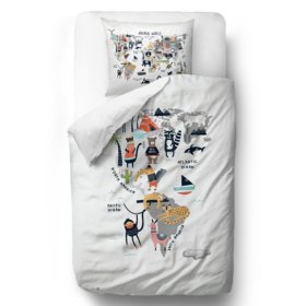 Mr. Little Fox Bedding Animal World - West. Hemisphere: 135 x 200 cm, pillow: 60 x 50 cm