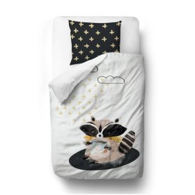Mr. Little Fox Bedding Forest School - Raccoon - blanket: 135 x 200 cm pillow: 60 x 50 cm