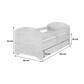 Children's bed with a barrier - Kočička Marie - Norwegian pine decor, BabyBoo, Marie