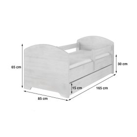Children's bed with a barrier - Palace pets - Norwegian pine decor, BabyBoo, Animals