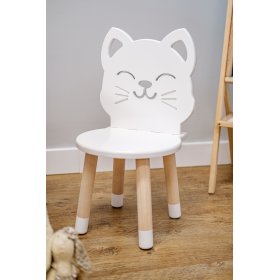 Children's table with chairs - Cat - white