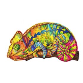 Colorful wooden puzzle - chameleon