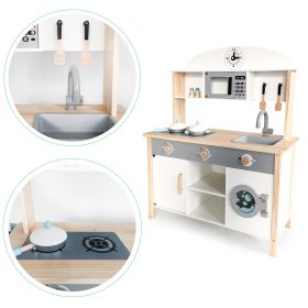 XXL wooden kitchen with accessories