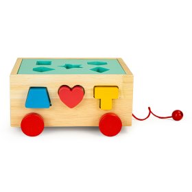 Wooden loading cart with shapes