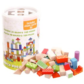 Colored wooden blocks 100 pcs