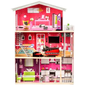 Wooden dollhouse with Kayla lift, EcoToys