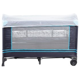 Mosquito travel cot with mattress - dark blue, EcoToys
