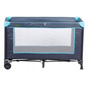 Travel cot with mattress - navy blue, EcoToys
