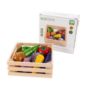 Wooden vegetables in a box - 10 pcs, EcoToys