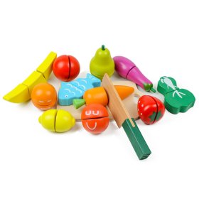 Wooden fruits and vegetables for slicing, EcoToys