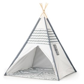 Teepee children's tent - gray-white