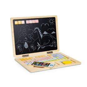 Wooden educational notebook with magnets