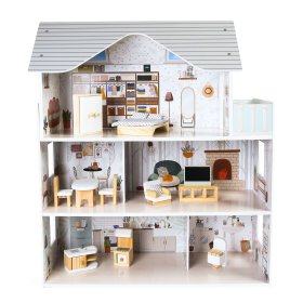 Cottage for dolls from Emma Ekotony Residence furniture, EcoToys