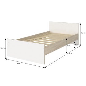 Upholstered children's bed MAX - blue, BabyBoo