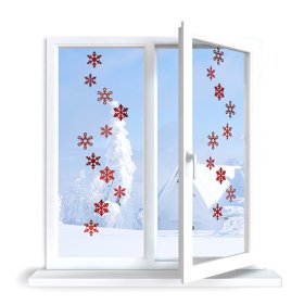 Window stickers - pattern 10 snow flakes, Mint Kitten