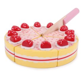 Bigjigs Toys Wooden slice cake with strawberries, Bigjigs Toys