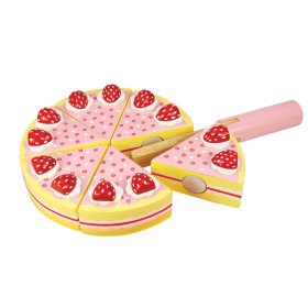 Bigjigs Toys Wooden slice cake with strawberries, Bigjigs Toys