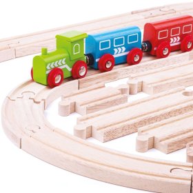 Bigjigs Rail Wooden rails set of 24 parts, Bigjigs Rail
