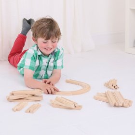 Bigjigs Rail Wooden rails set of 24 parts, Bigjigs Rail