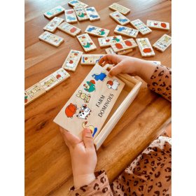 Small Foot Wooden games Domino farm smaller, small foot