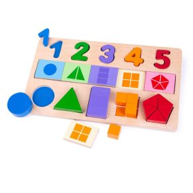 Bigjigs Toys Didactic board Numbers, colors, shapes, Bigjigs Toys