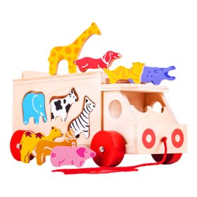 Bigjigs Toys Wooden car with animals, Bigjigs Toys