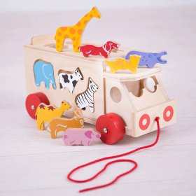 Bigjigs Toys Wooden car with animals, Bigjigs Toys