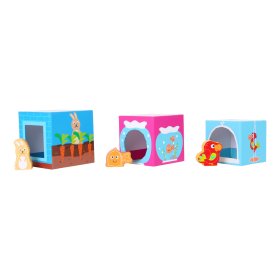 Small Foot Cube tower with wooden animals, Small foot by Legler