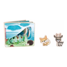 Small Foot Wooden picture book interactive game, small foot