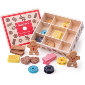 Bigjigs Toys Box with wooden biscuits, Bigjigs Toys